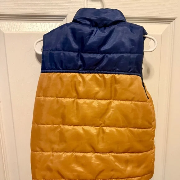 Kids' Blue and Tan Puffer Vest - Picture 2 of 6
